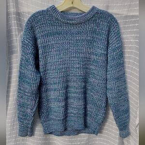 80s Blue and Purple Knit Sweater